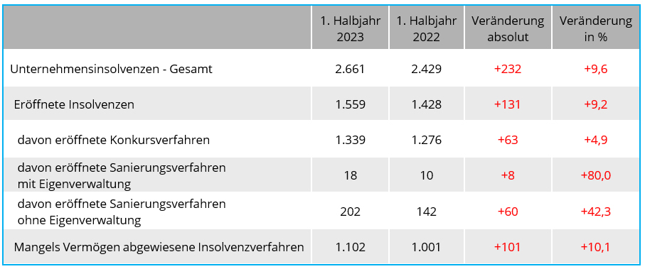 Creditreform FIRMENINSOLVENZSTATISTIK 1. Halbjahr 2023: 21 ...